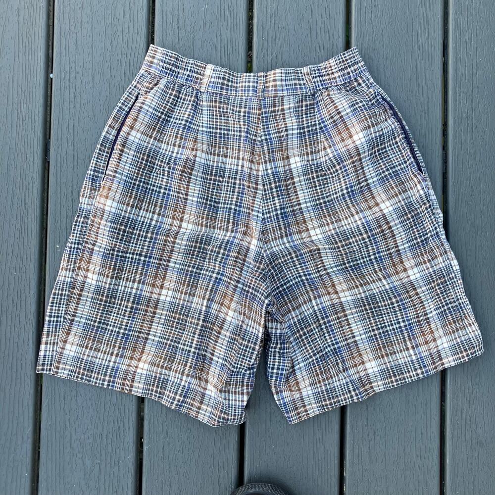 Vintage 80s 90s plaid high waisted golf shorts, preppy light academia indie - Picture 2 of 5